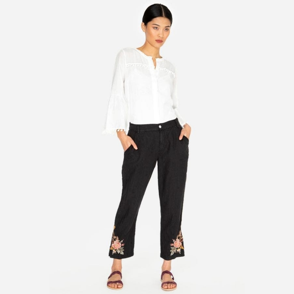 Johnny Was Paola Embroidered Pants Small